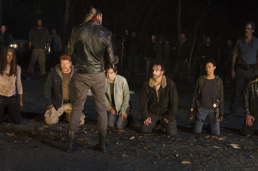 Michonne; Sgt Abraham Ford; Maggie Greene; Rick Grimes; Sasha; Negan - The Walking Dead _ Season 6, Episode 16 - Photo Credit: Gene Page/AMC
